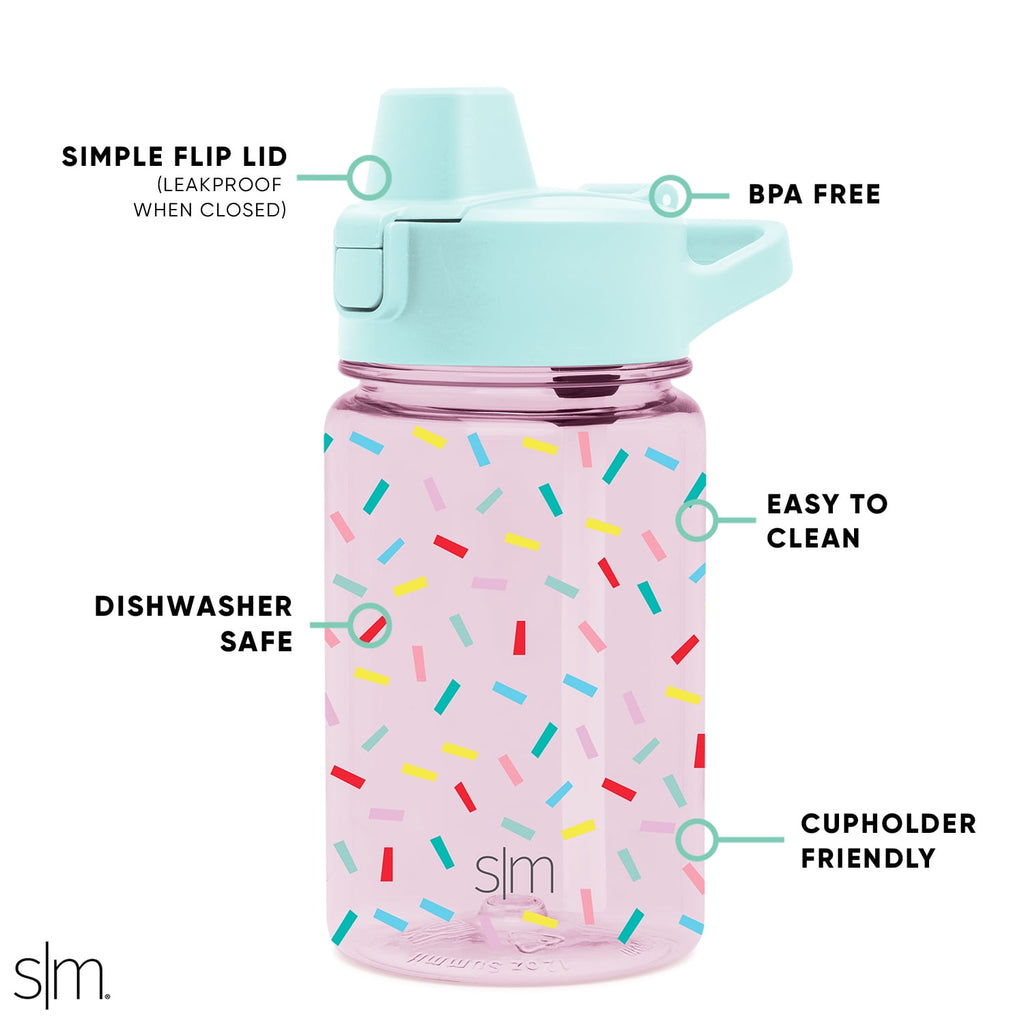 Simple Modern 12 fl oz Reusable Tritan Summit Water Bottle with Silicone Straw Lid | Birthday Cake