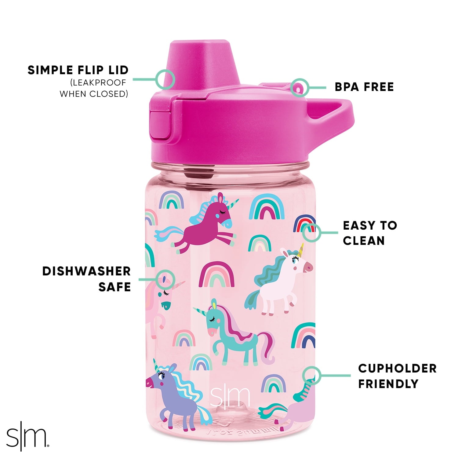 Simple Modern 12 fl oz Reusable Tritan Summit Water Bottle with Silicone Straw Lid | Birthday Cake
