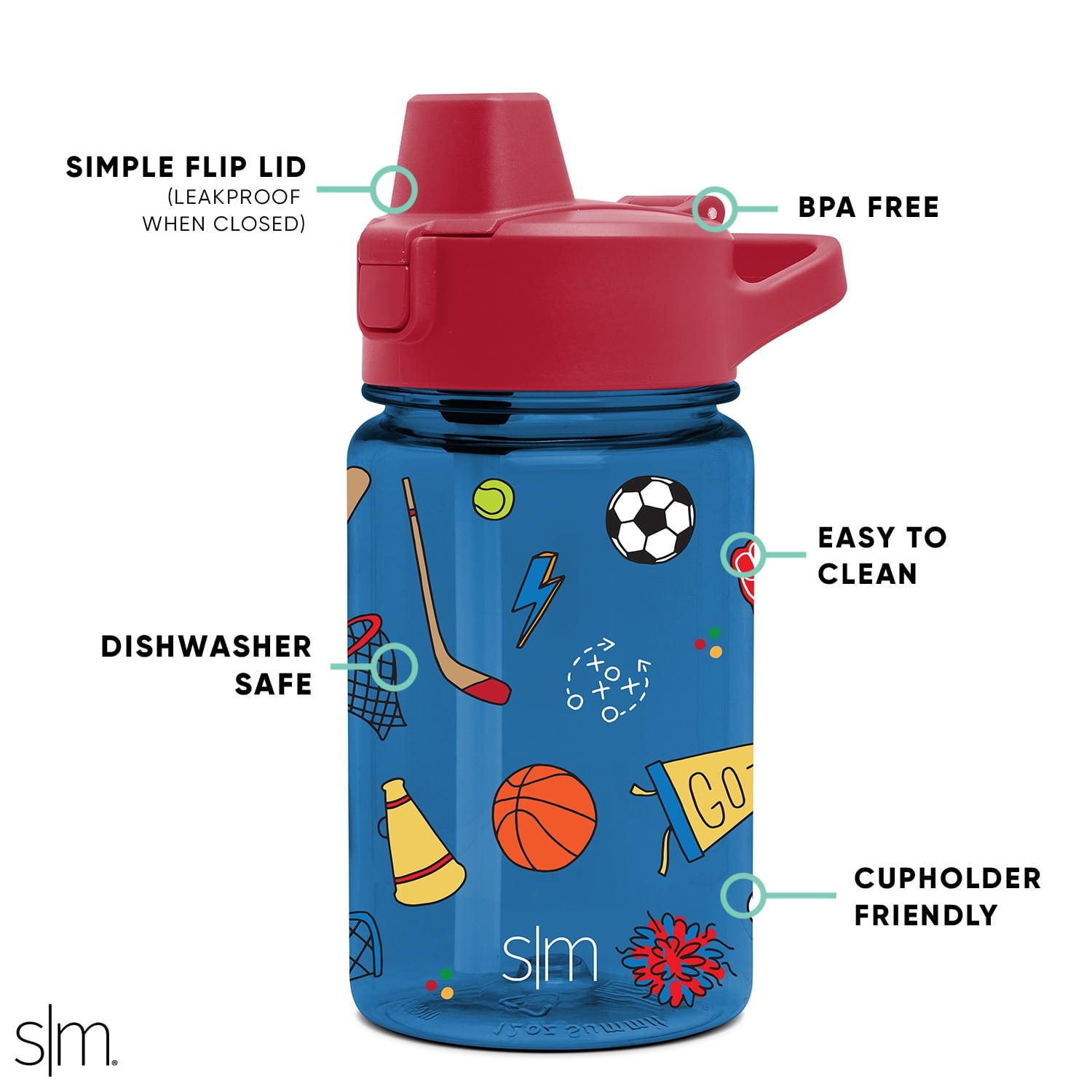 Simple Modern 12 fl oz Reusable Tritan Summit Water Bottle with Silicone Straw Lid | Birthday Cake