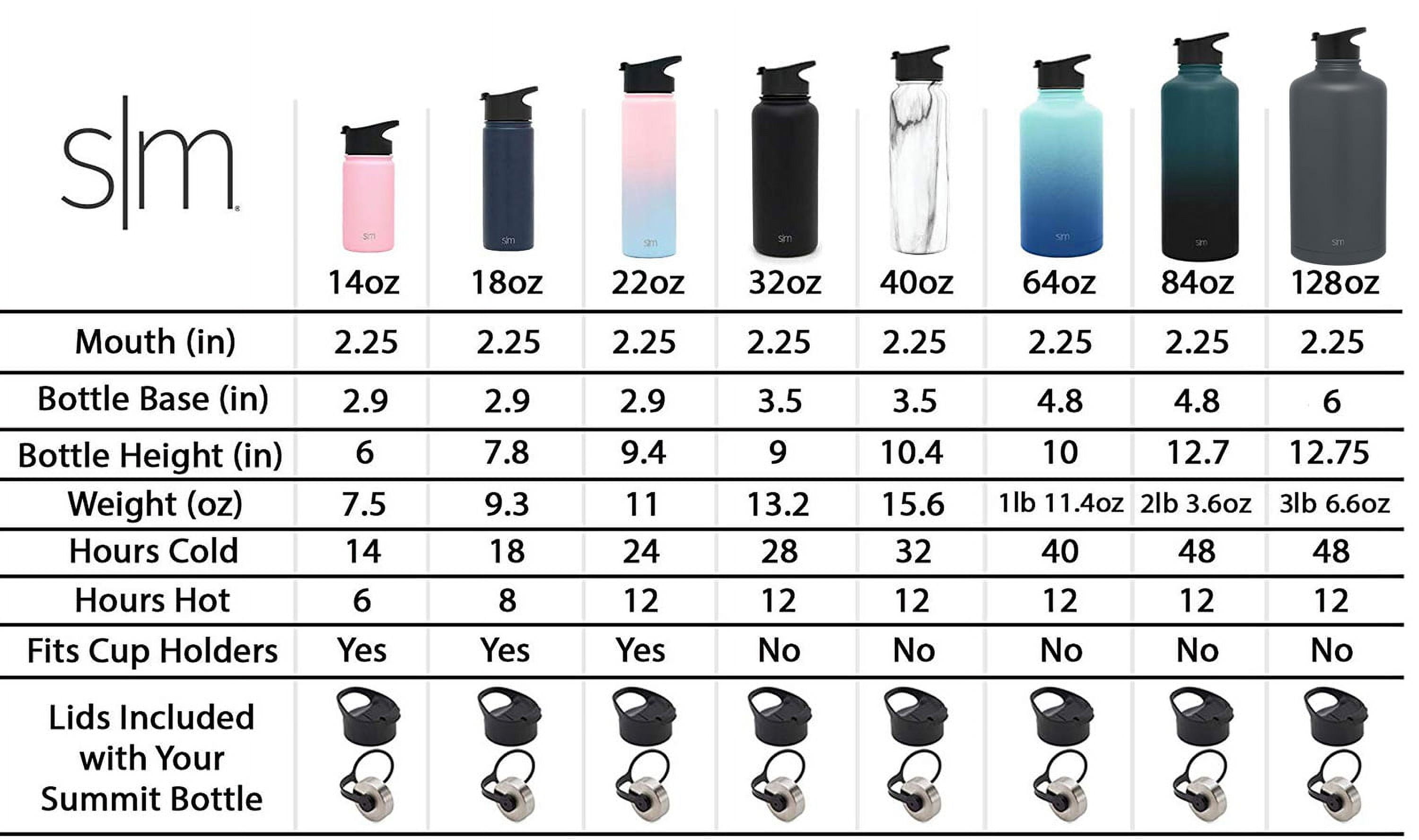 Simple Modern Summit 18 oz Silver and Black Double Wall Vacuum Insulated Stainless Steel Water Bottle with Wide Mouth and Flip-Top Lid