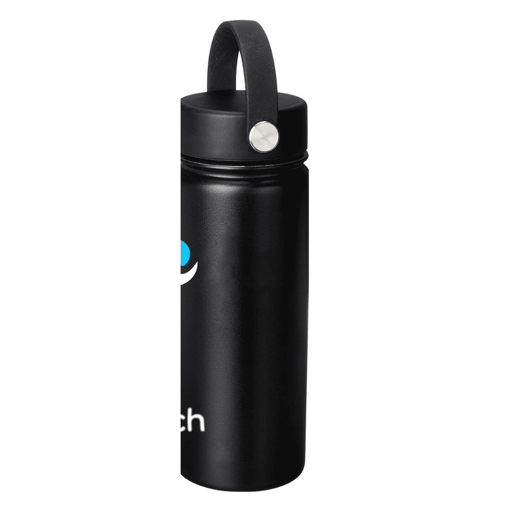 NuRich Sports Water Bottle - 18 Oz, Vacuum Insulated Stainless Steel, Modern Double Walled, Simple Thermo Modern Mug, Hydro Metal Canteen Flask Wide Mouth with Sweat Proof Design for Cold &amp; Hot Temp