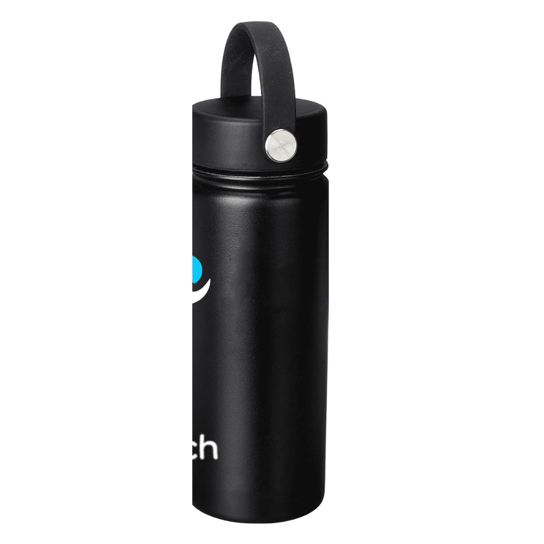 NuRich Sports Water Bottle - 18 Oz, Vacuum Insulated Stainless Steel, Modern Double Walled, Simple Thermo Modern Mug, Hydro Metal Canteen Flask Wide Mouth with Sweat Proof Design for Cold &amp; Hot Temp