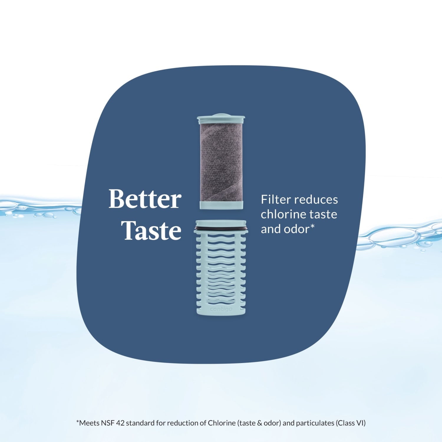 (2 pack) Contigo Clybourn Plastic FreeFlow Filter Water Bottle with AUTOSEAL Lid 24 oz., Dark Ice, with Replacable Filter