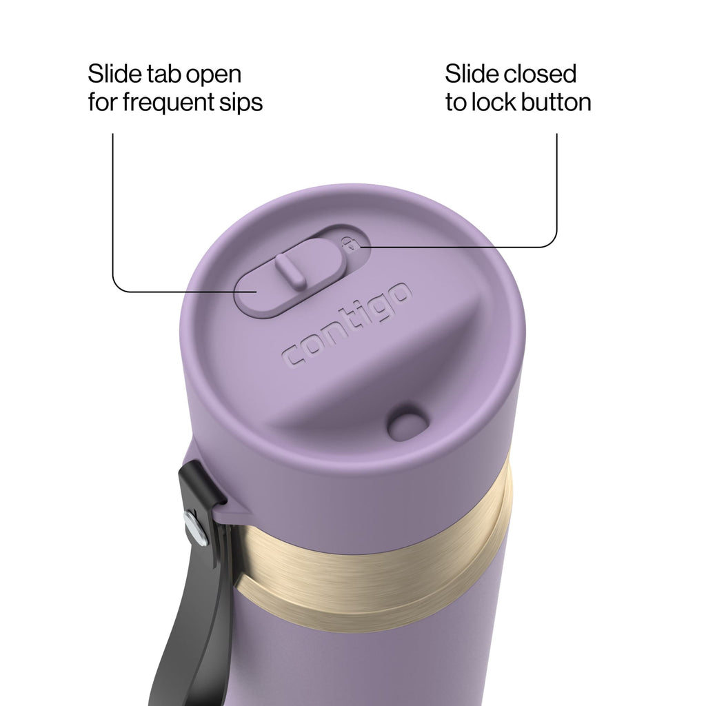 Contigo AutoSeal 16 oz Leakproof Water Bottle with Carrying Strap