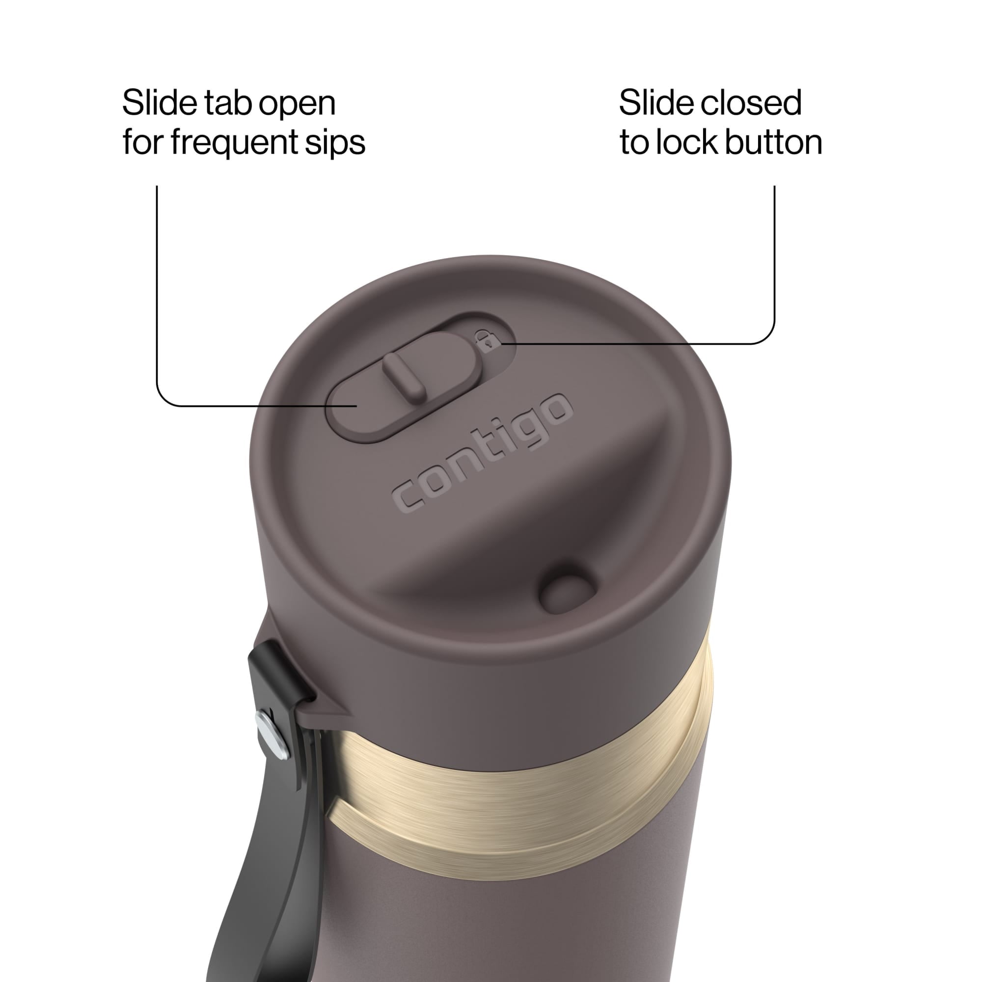 Contigo AutoSeal 16 oz Leakproof Water Bottle with Carrying Strap