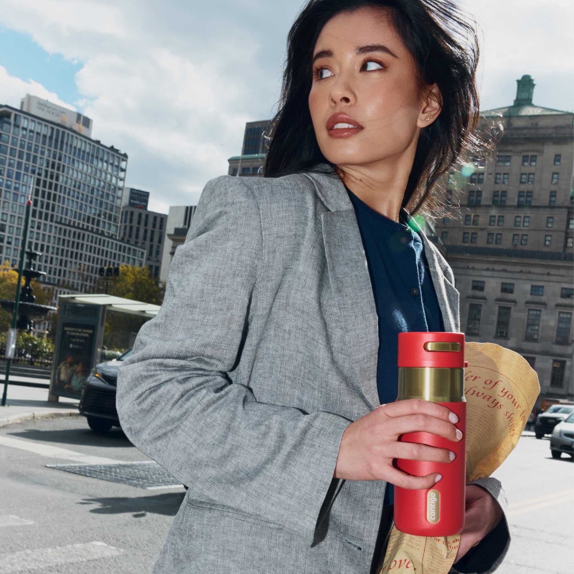 Contigo AutoSeal 16 oz Leakproof Water Bottle with Carrying Strap