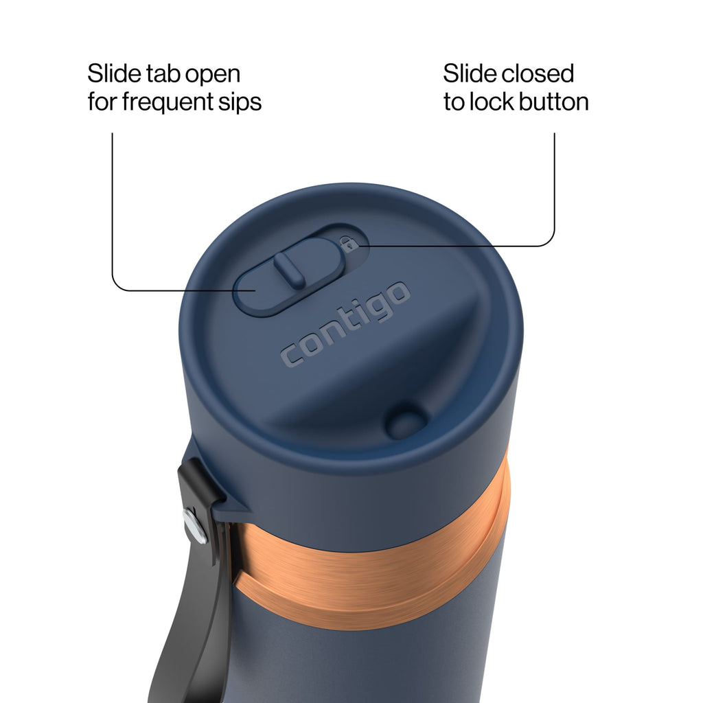 Contigo AutoSeal 16 oz Leakproof Water Bottle with Carrying Strap