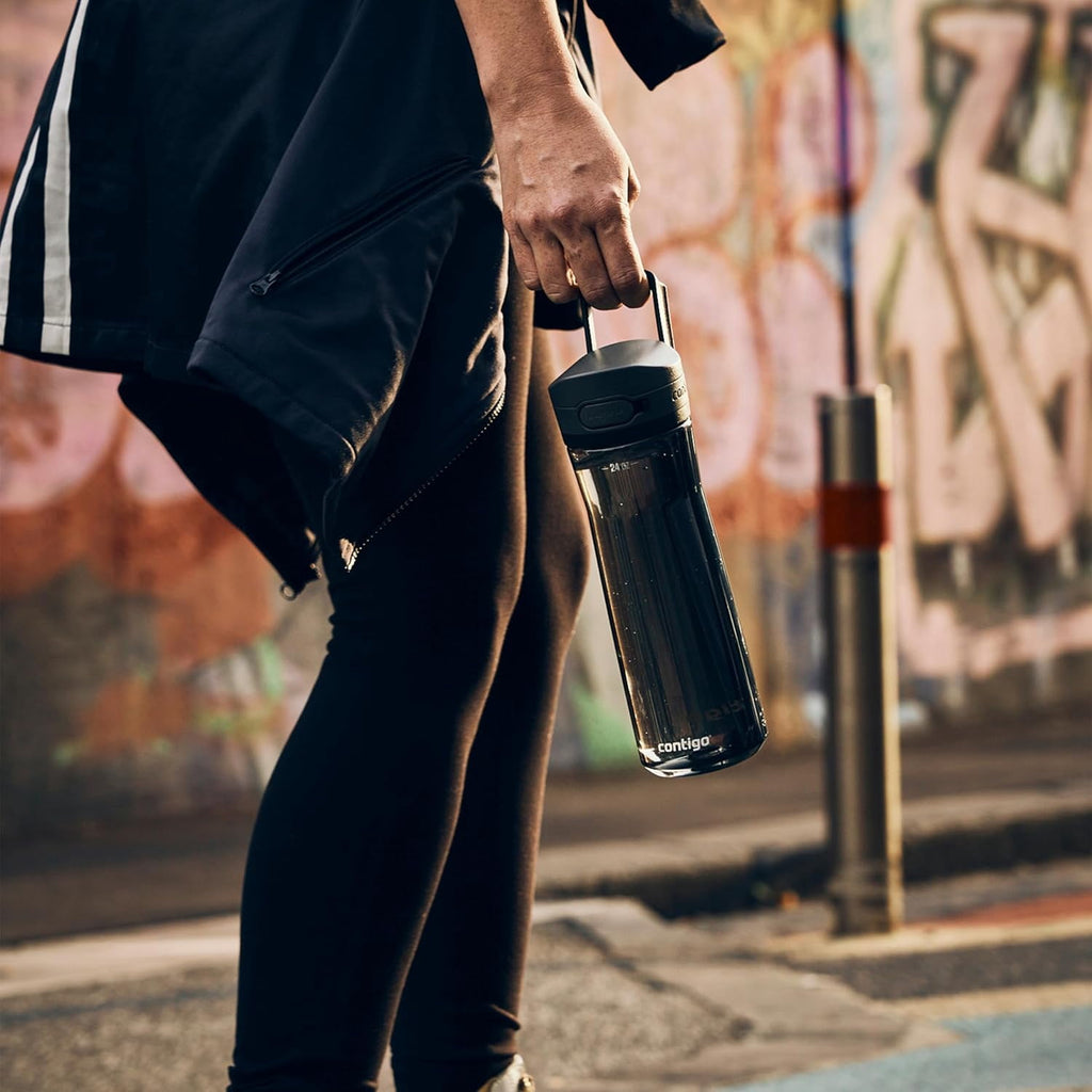 Contigo - Water Bottle with Leak-Proof and Locking Lid, BPA Free, 709ml Capacity, Black