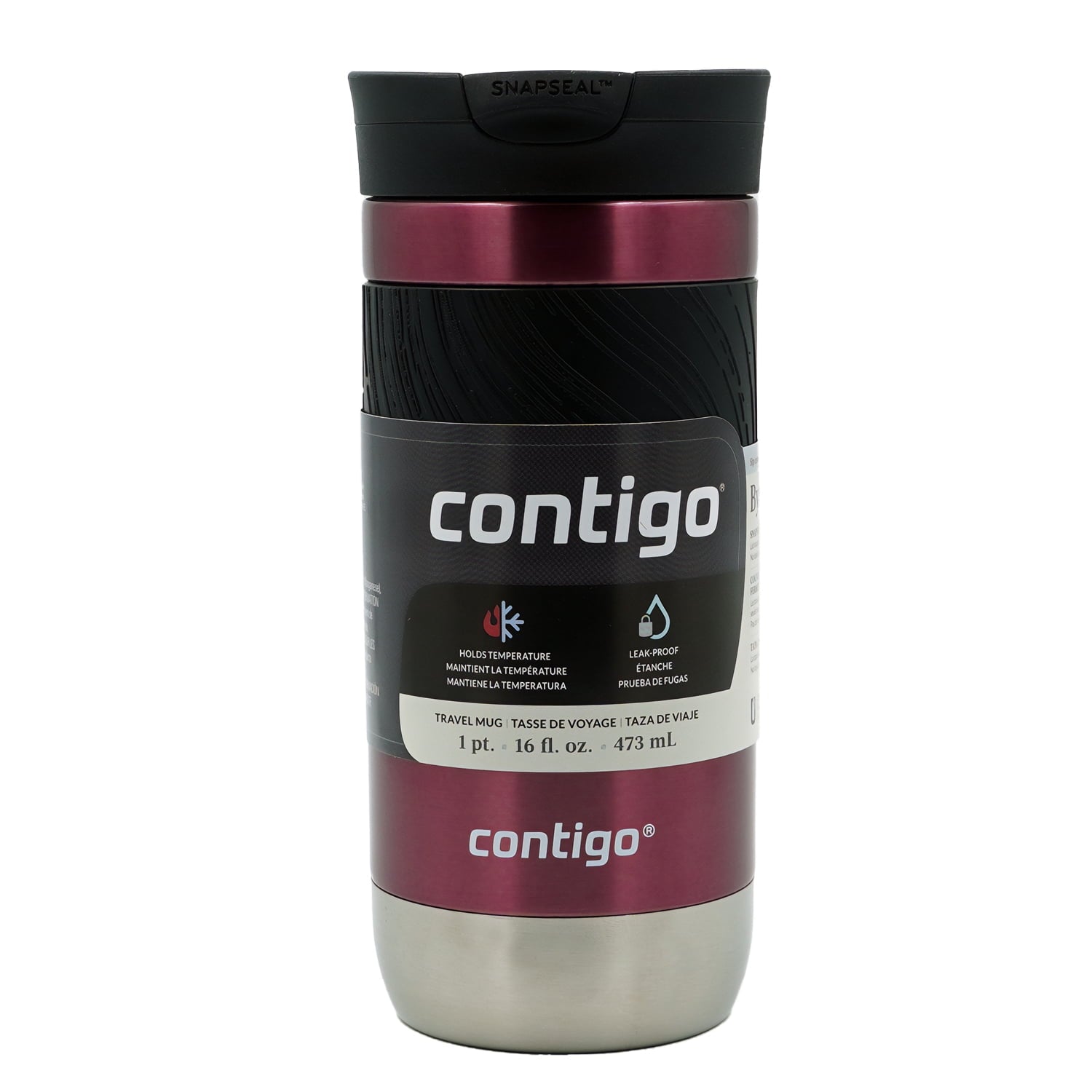 Contigo Byron 2.0 Stainless Steel Travel Mug with SNAPSEAL Lid and Grip, 16oz.