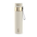 Contigo AutoSeal Leakproof Stainless Steel Reusable Water Bottle Tumbler with Carrying Strap, Cream/Champagne, 24 oz