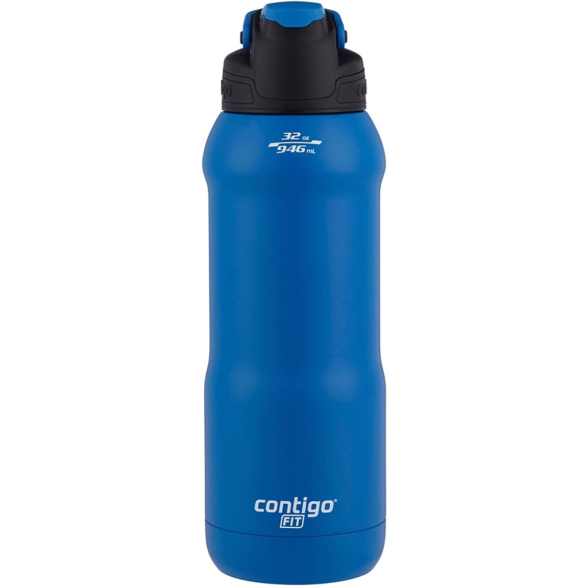 Contigo Fit Stainless Steel AUTOSPOUT Water Bottle with Straw, Blue Amp, 32 fl oz.