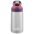 Contigo Kids Stainless Steel Water Bottle with Redesigned AUTOSPOUT Straw Lid Eggplant and Punch, 13 fl oz.