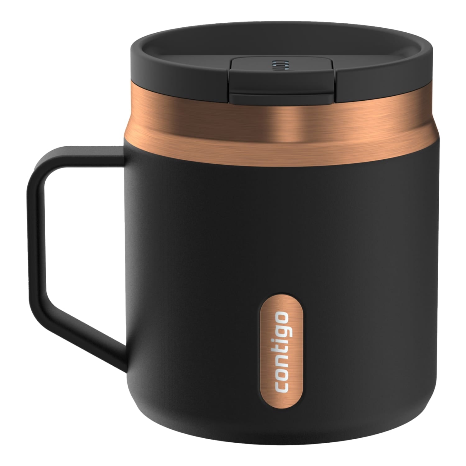 Contigo SnapSeal Leakproof Stainless Steel Reusable Travel Tumbler,Black/Bronze, 14 oz