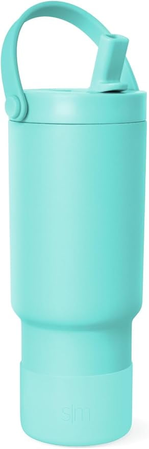 Simple Modern 24 fl oz Insulated Stainless Steel Trek Pivot Tumbler with Straw Lid and Top Handle|Seaside Blue
