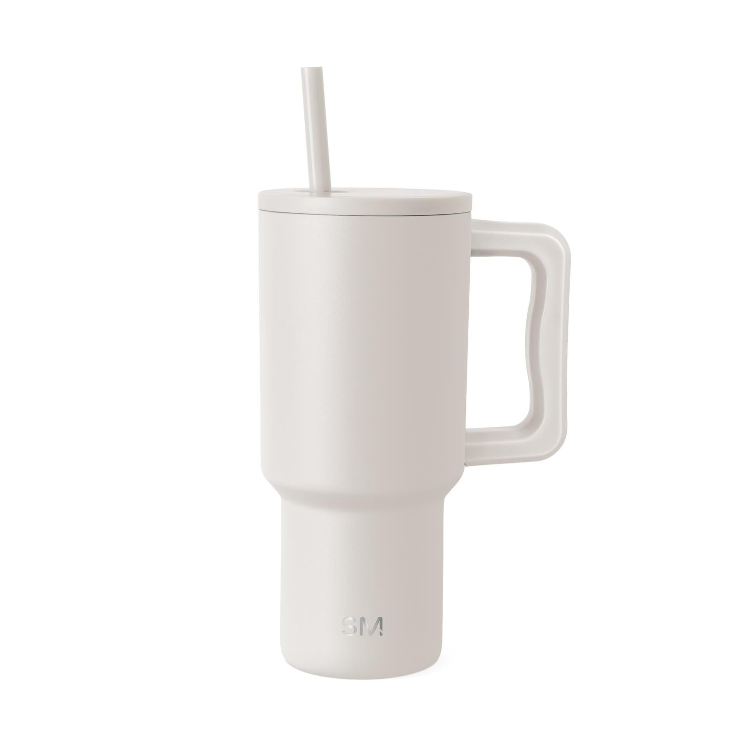 Simple Modern 30 fl oz Insulated Stainless Steel Trek Tumbler with Straw Lid | Seaglass Sage and Cream Checkmate