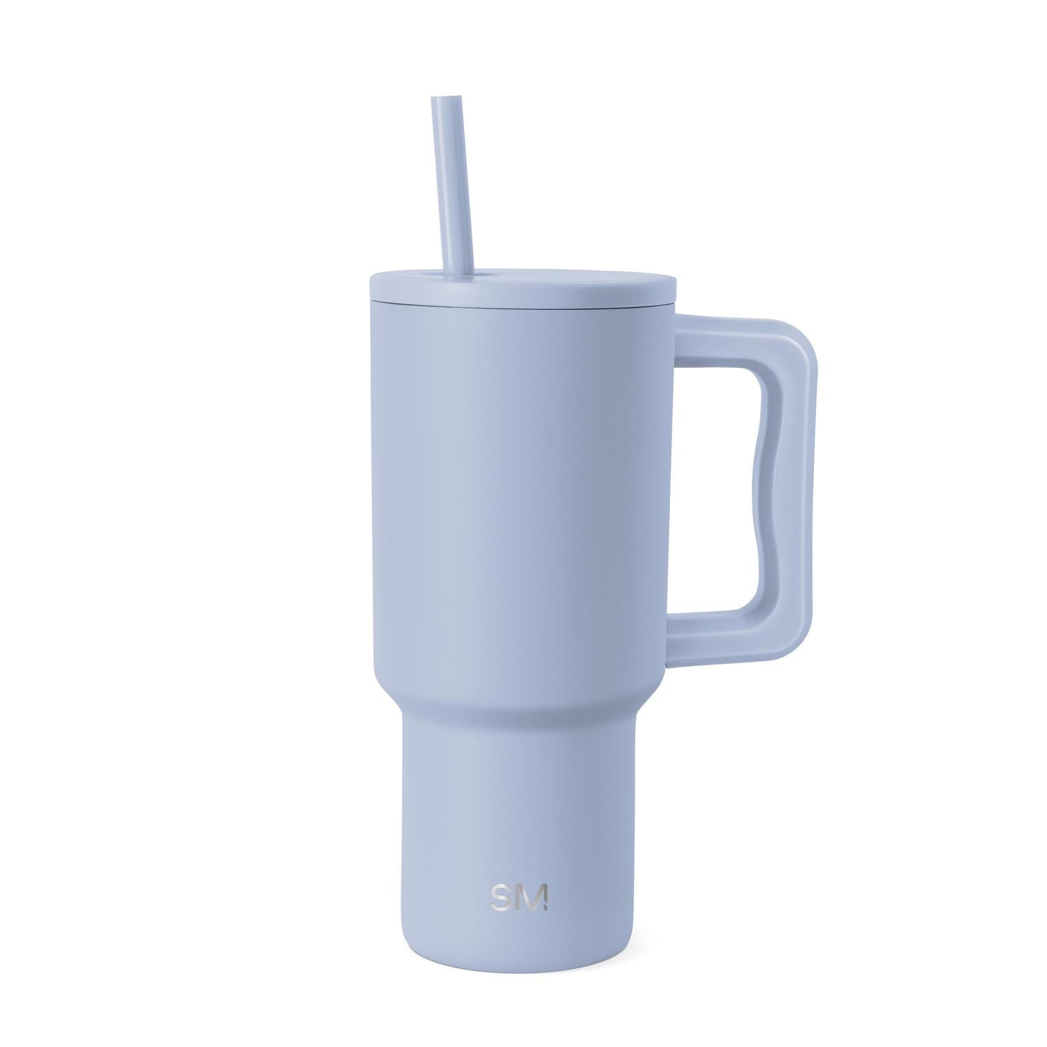 Simple Modern 30 fl oz Insulated Stainless Steel Trek Tumbler with Straw Lid | Seaglass Sage and Cream Checkmate