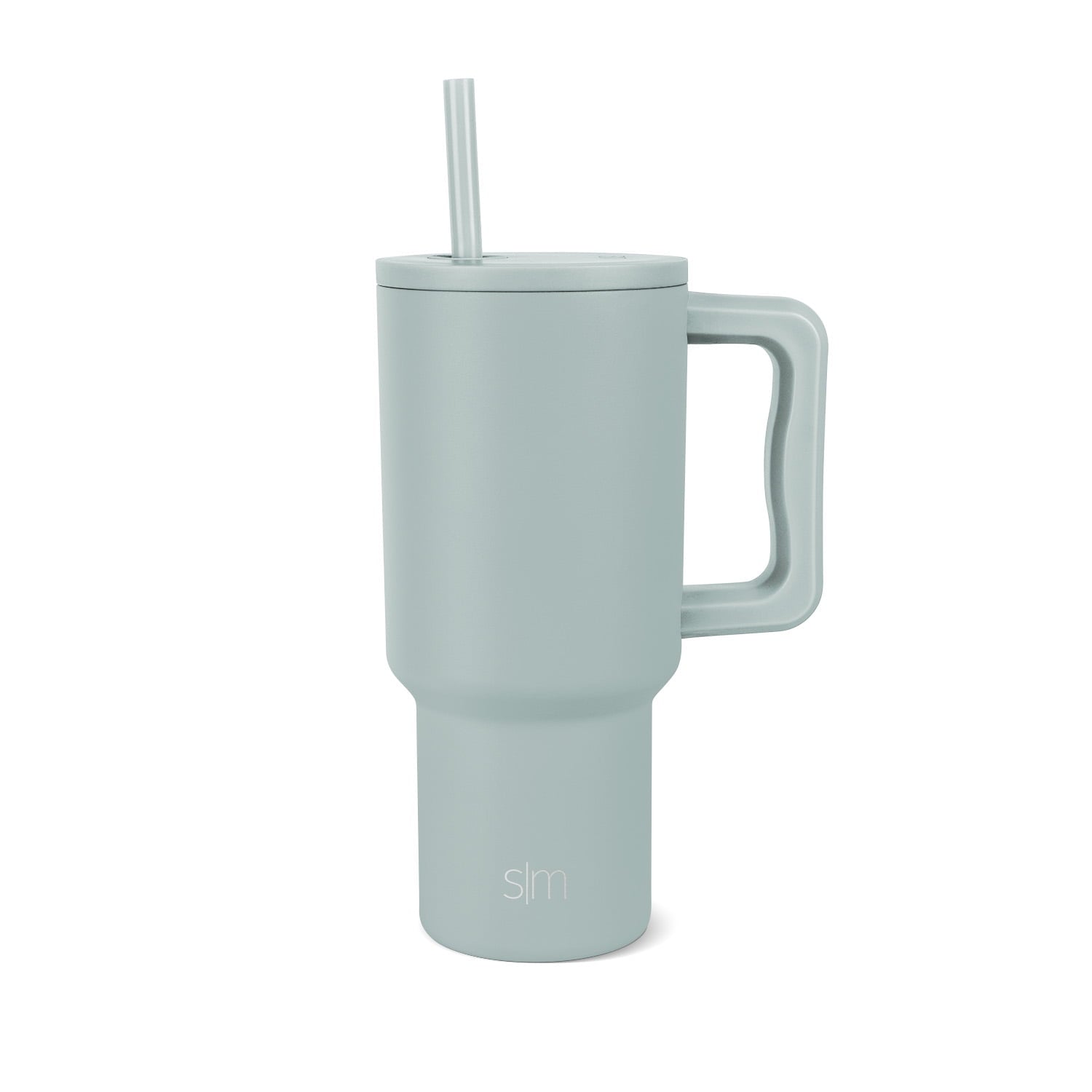 Simple Modern 30 fl oz Insulated Stainless Steel Trek Tumbler with Straw Lid | Seaglass Sage and Cream Checkmate