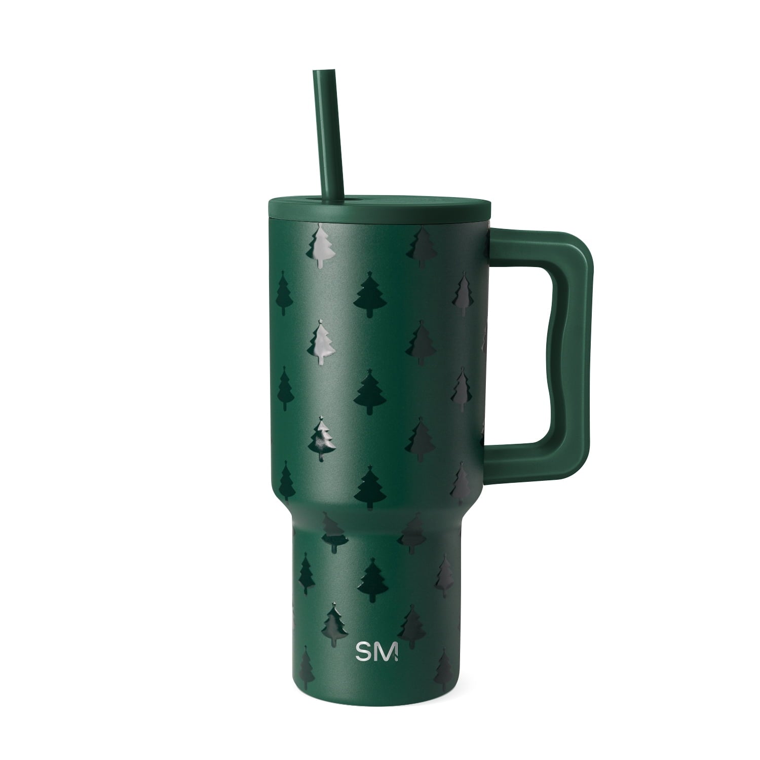 Simple Modern 30 fl oz Insulated Stainless Steel Trek Tumbler with Straw Lid | Seaglass Sage and Cream Checkmate