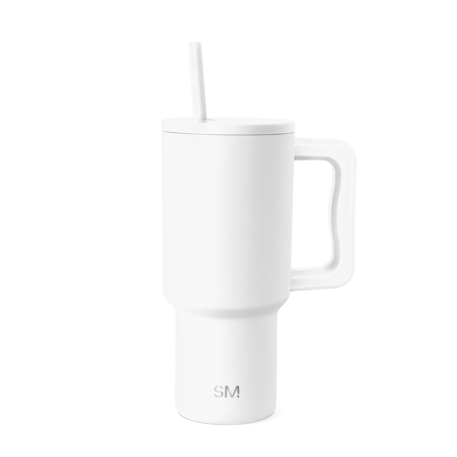 Simple Modern 30 fl oz Insulated Stainless Steel Trek Tumbler with Straw Lid | Seaglass Sage and Cream Checkmate