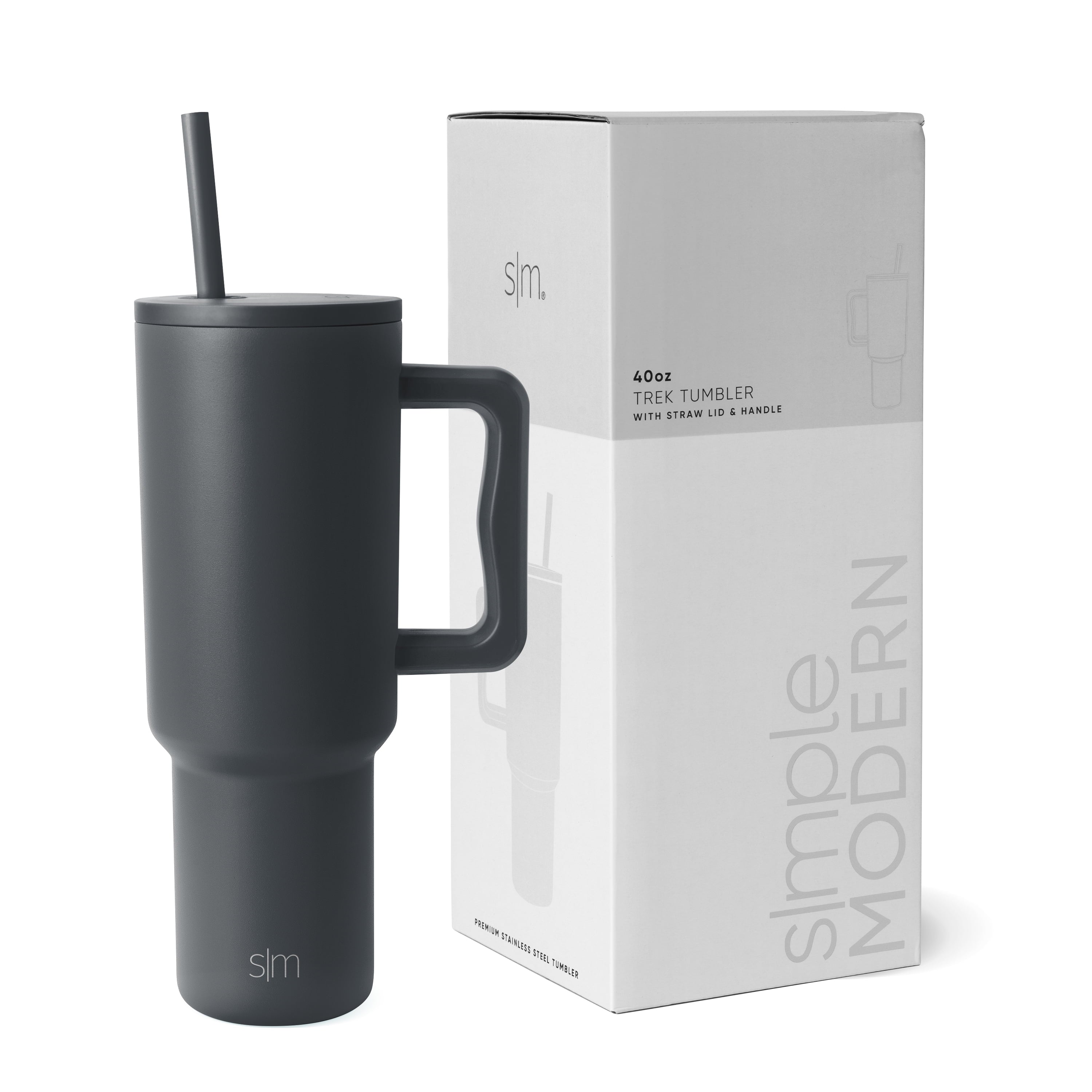 Simple Modern 40 fl oz Insulated Stainless Steel Trek Tumbler with Straw Lid | 80s Mix