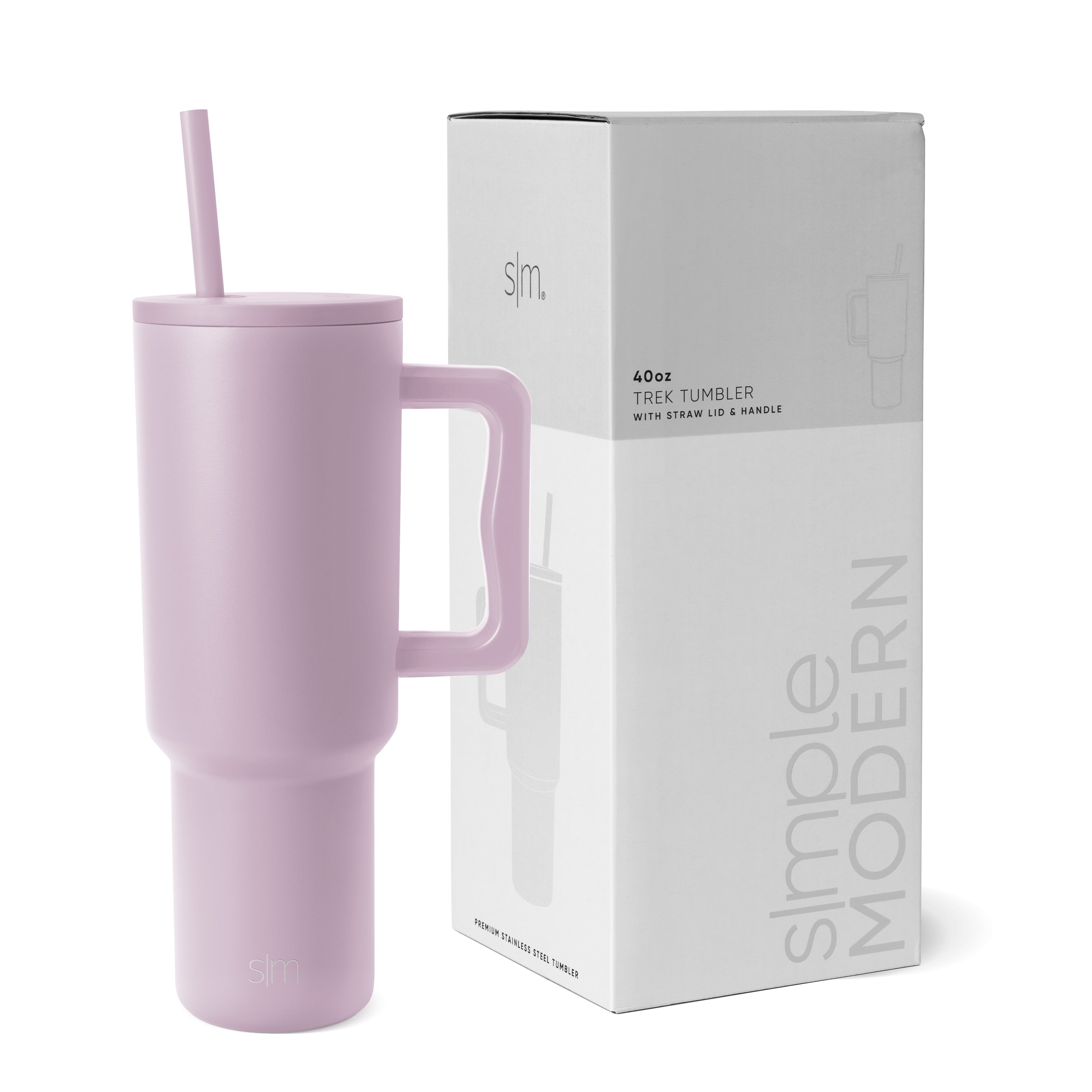 Simple Modern 40 fl oz Insulated Stainless Steel Trek Tumbler with Straw Lid | 80s Mix