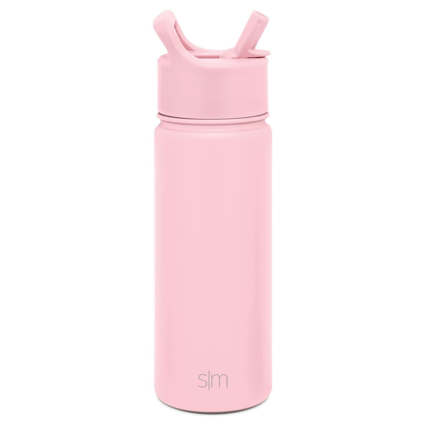 Simple Modern Kids Water Bottle with Straw Lid Vacuum Insulated Stainless Steel Metal Thermos Bottles | Reusable Leak Proof BPA-Free Flask for School | Summit Collection | 18oz, Blush -Blush
