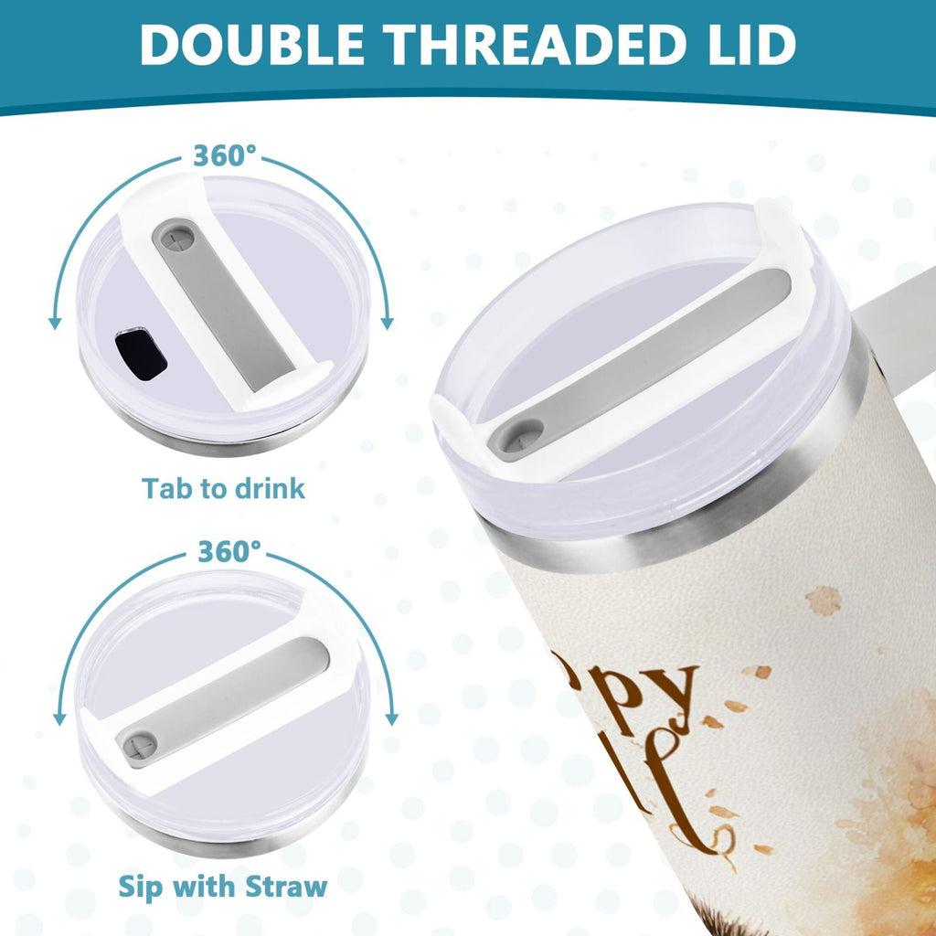 30 oz Insulated Stainless Steel Tumbler Double Wall Stainless Steel Tumbler with 2-Way Drinking Cute Little Hedgehog