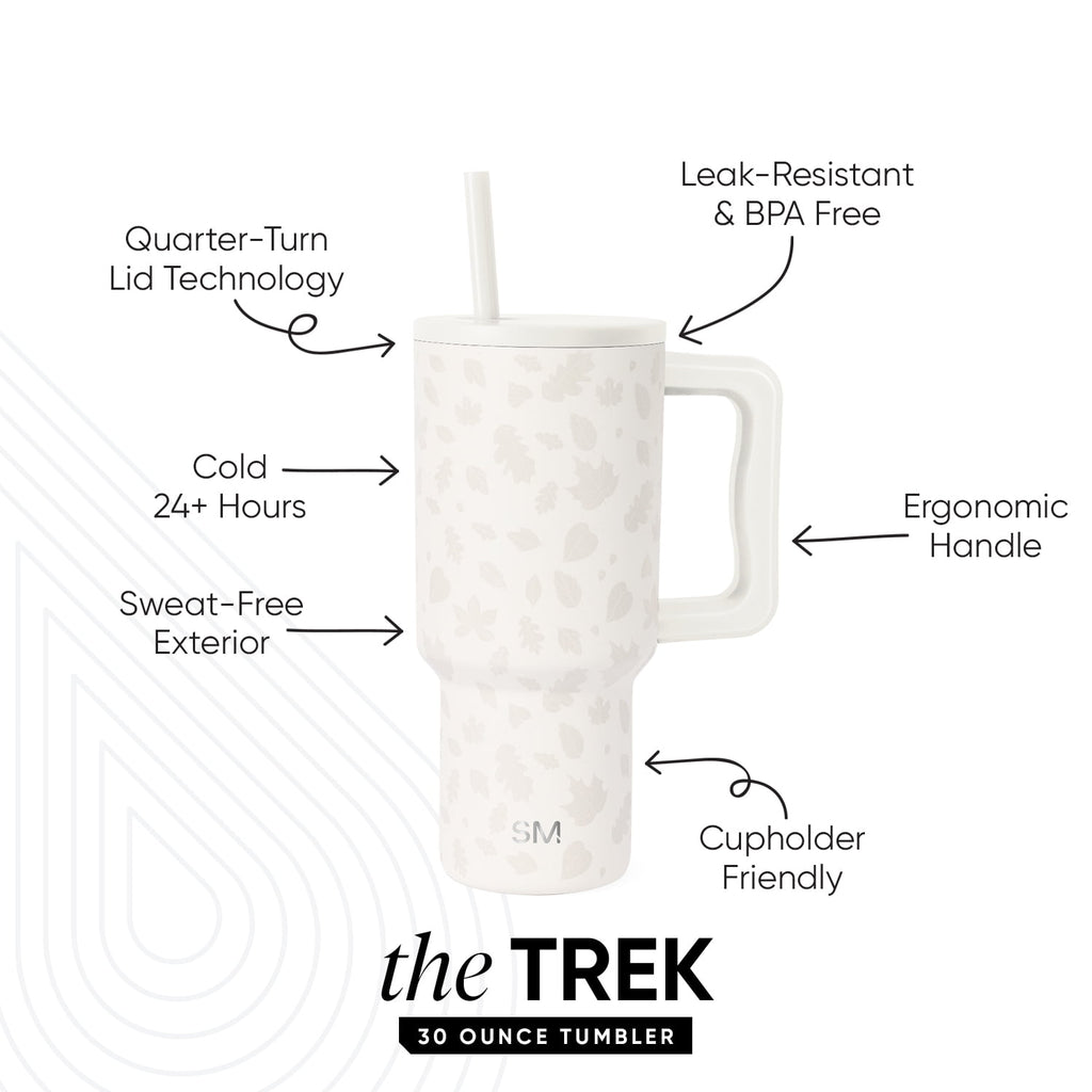 Simple Modern 30 fl oz Insulated Stainless Steel Trek Tumbler with Straw Lid | Seaglass Sage and Cream Checkmate