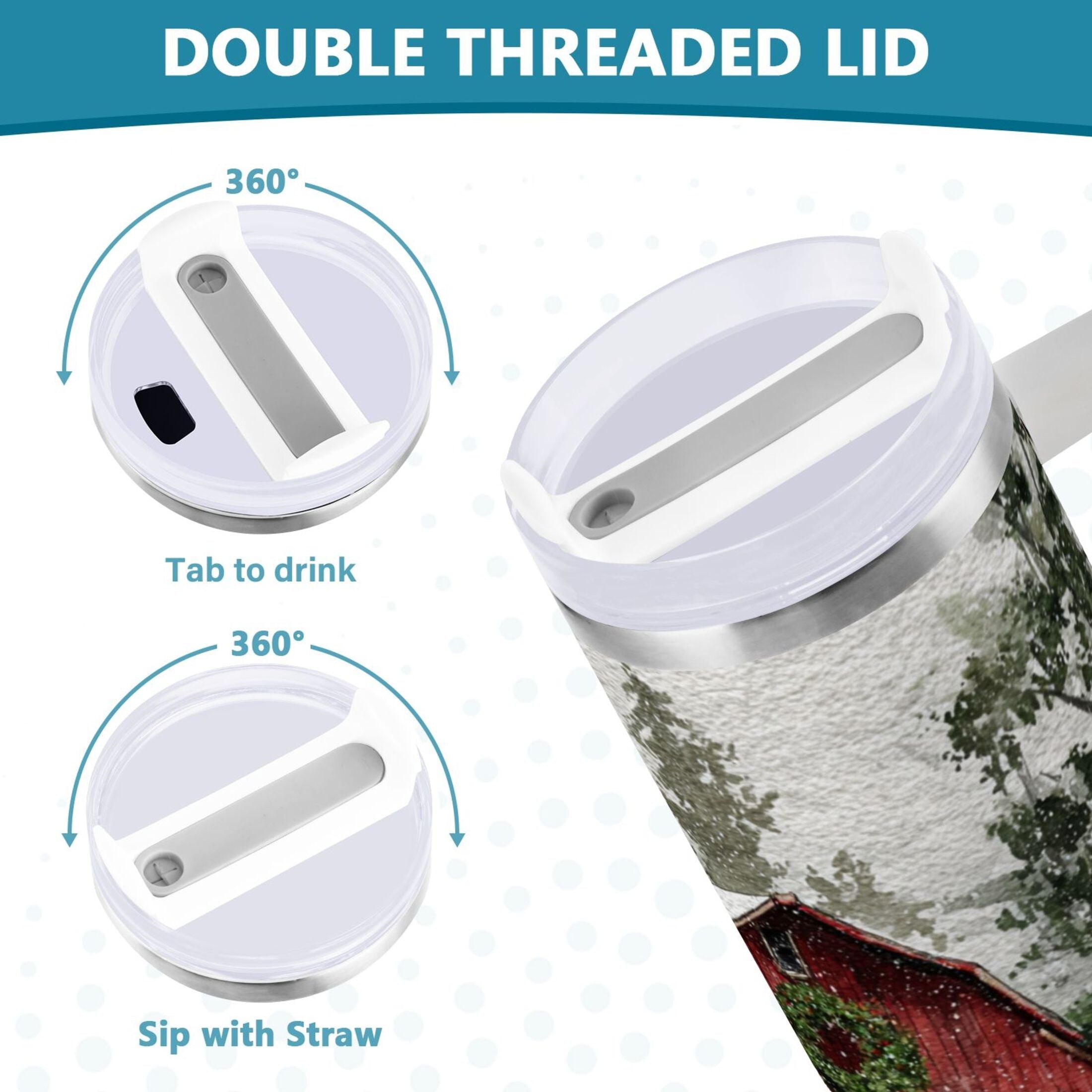 30 oz Insulated Stainless Steel Tumbler Double Wall Stainless Steel Tumbler with 2-Way Drinking Old Red Barn