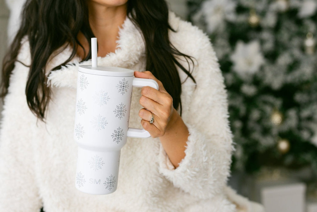 Simple Modern 30 fl oz Insulated Stainless Steel Trek Tumbler with Straw Lid | Seaglass Sage and Cream Checkmate