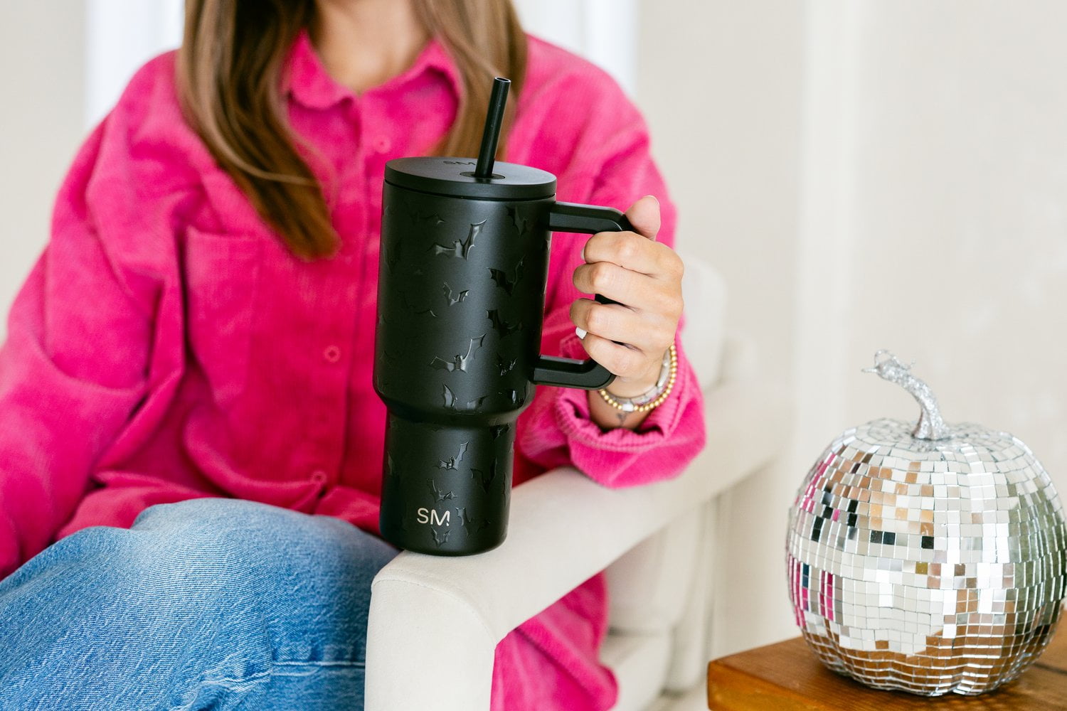 Simple Modern 30 fl oz Insulated Stainless Steel Trek Tumbler with Straw Lid | Seaglass Sage and Cream Checkmate